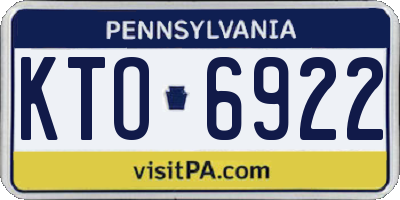 PA license plate KTO6922