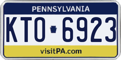 PA license plate KTO6923
