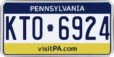 PA license plate KTO6924
