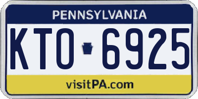 PA license plate KTO6925