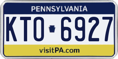 PA license plate KTO6927