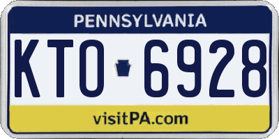 PA license plate KTO6928
