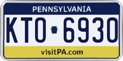 PA license plate KTO6930