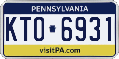 PA license plate KTO6931