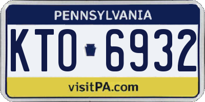 PA license plate KTO6932