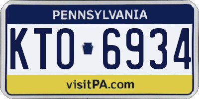 PA license plate KTO6934