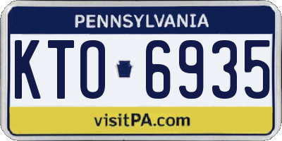 PA license plate KTO6935