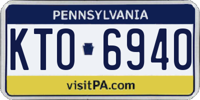 PA license plate KTO6940