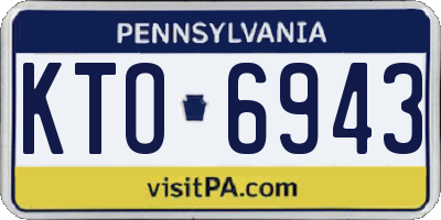 PA license plate KTO6943