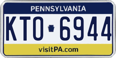 PA license plate KTO6944