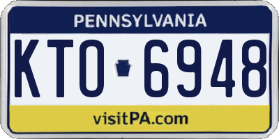 PA license plate KTO6948
