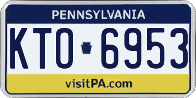 PA license plate KTO6953