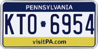 PA license plate KTO6954
