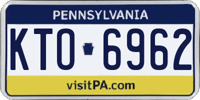 PA license plate KTO6962