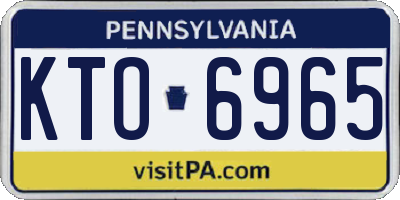 PA license plate KTO6965