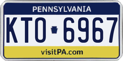PA license plate KTO6967