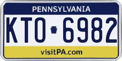 PA license plate KTO6982