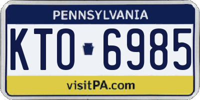 PA license plate KTO6985