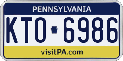 PA license plate KTO6986