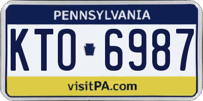 PA license plate KTO6987