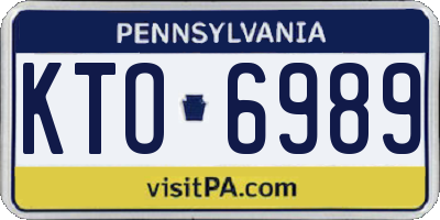 PA license plate KTO6989