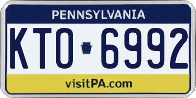 PA license plate KTO6992