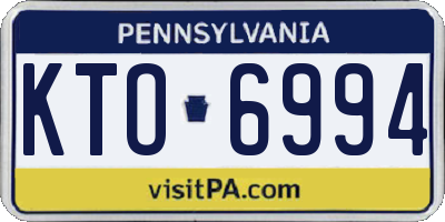 PA license plate KTO6994