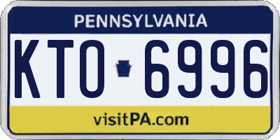 PA license plate KTO6996