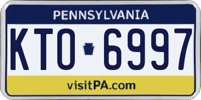 PA license plate KTO6997