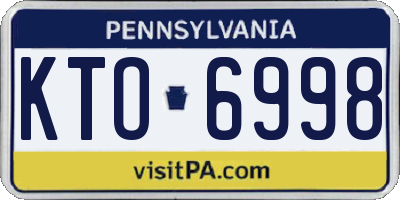 PA license plate KTO6998
