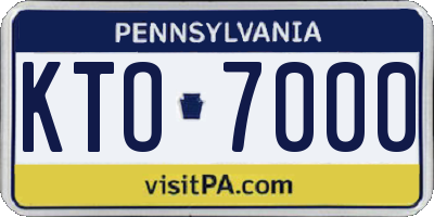 PA license plate KTO7000