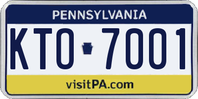 PA license plate KTO7001