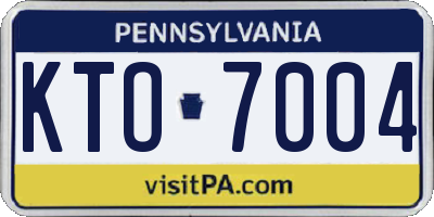 PA license plate KTO7004