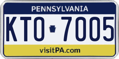 PA license plate KTO7005