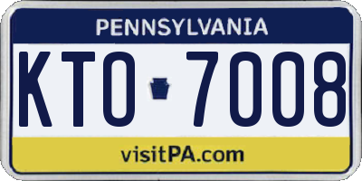 PA license plate KTO7008
