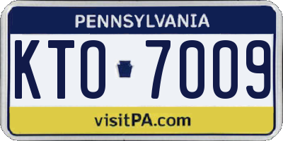 PA license plate KTO7009
