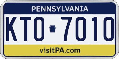 PA license plate KTO7010