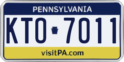 PA license plate KTO7011