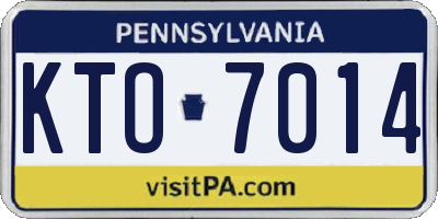 PA license plate KTO7014
