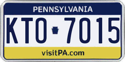 PA license plate KTO7015