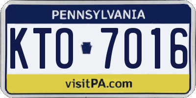 PA license plate KTO7016