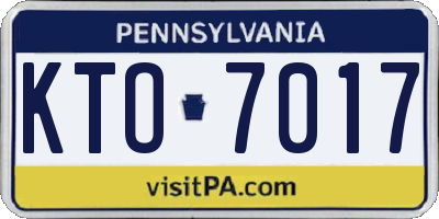 PA license plate KTO7017