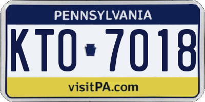 PA license plate KTO7018