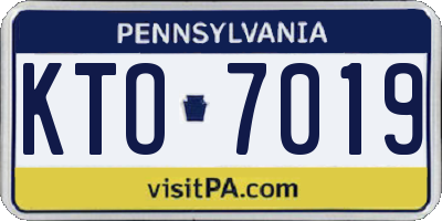 PA license plate KTO7019