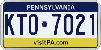 PA license plate KTO7021