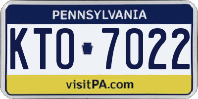PA license plate KTO7022