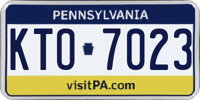 PA license plate KTO7023