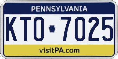 PA license plate KTO7025