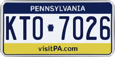 PA license plate KTO7026