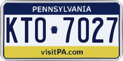 PA license plate KTO7027
